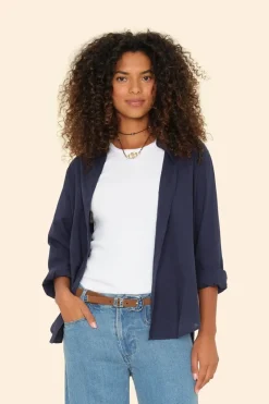 Xirena Designer|Blouses^Dames blouse lange mouw blauw