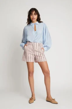 Munthe Designer|Blouses^Dames blouse lange mouw blauw