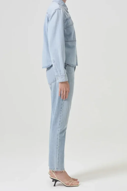 Agolde Designer|Blouses^Dames blouse lange mouw blauw