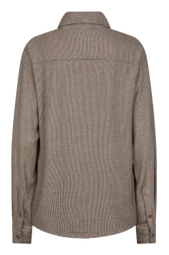 Ibana Designer|Blouses^Dames blouse lange mouw bruin