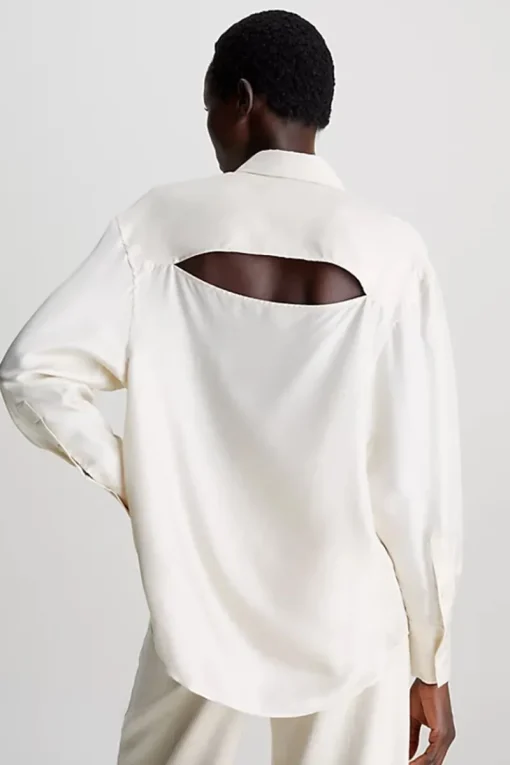Calvin Klein Outlet^Dames blouse lange mouw ecru