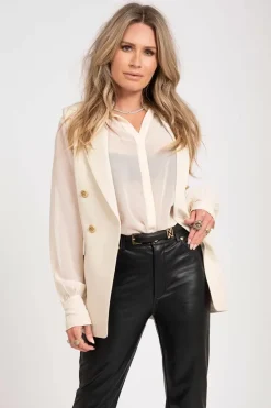 Nikkie Outlet^Dames blouse lange mouw ecru