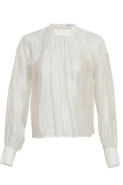 Msch Outlet^Dames blouse lange mouw ecru