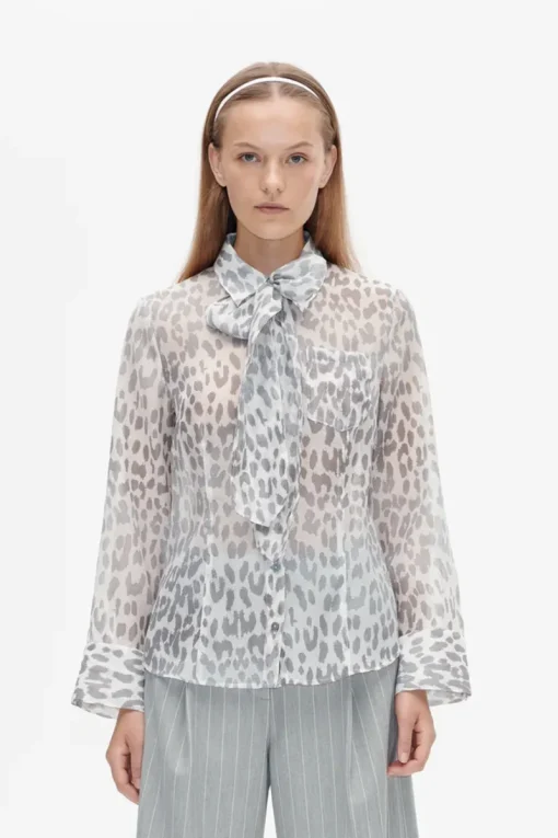 Baum und Pferdgarten Jeans & Casuals|Blouses^Dames blouse lange mouw grijs