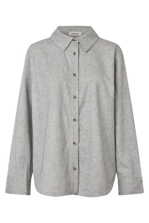 Modström Jeans & Casuals|Blouses^Dames blouse lange mouw grijs