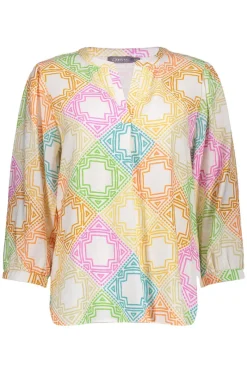 Geisha Jeans & Casuals|Blouses^Dames blouse lange mouw groen