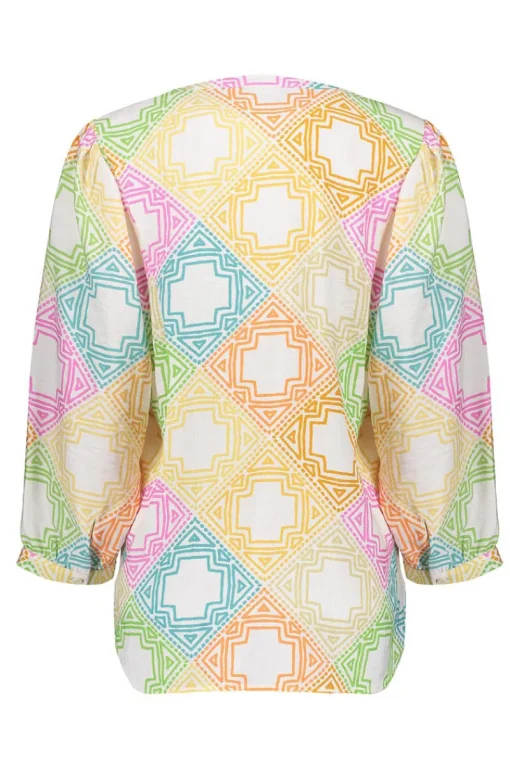 Geisha Jeans & Casuals|Blouses^Dames blouse lange mouw groen