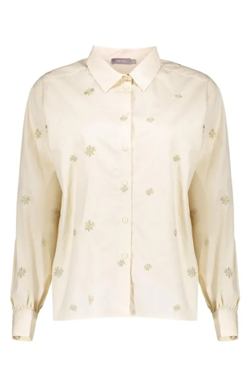 Geisha Jeans & Casuals|Blouses^Dames blouse lange mouw grijs