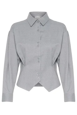 Gestuz Jeans & Casuals|Blouses^Dames blouse lange mouw grijs