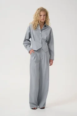 Gestuz Jeans & Casuals|Blouses^Dames blouse lange mouw grijs