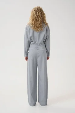 Gestuz Jeans & Casuals|Blouses^Dames blouse lange mouw grijs