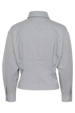 Gestuz Jeans & Casuals|Blouses^Dames blouse lange mouw grijs