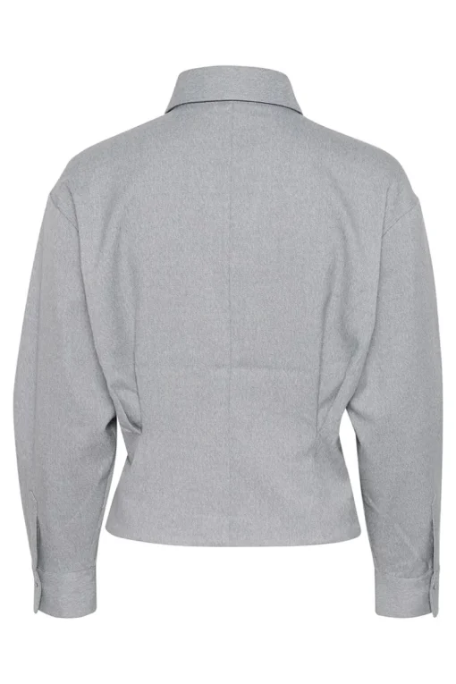 Gestuz Jeans & Casuals|Blouses^Dames blouse lange mouw grijs