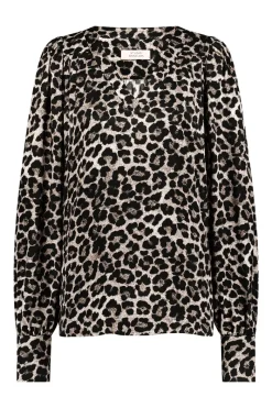 Studio Anneloes Jeans & Casuals|Blouses^Dames blouse lange mouw grijs