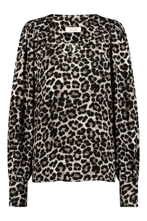 Studio Anneloes Jeans & Casuals|Blouses^Dames blouse lange mouw grijs