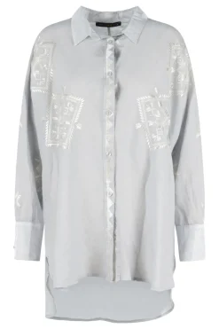 Greek Archaic Kori Jeans & Casuals|Blouses^Dames blouse lange mouw grijs
