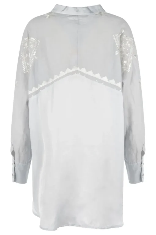 Greek Archaic Kori Jeans & Casuals|Blouses^Dames blouse lange mouw grijs