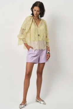 Dante 6 Designer|Blouses^Dames blouse lange mouw geel
