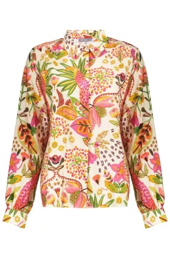 Geisha Jeans & Casuals|Blouses^Dames blouse lange mouw oranje