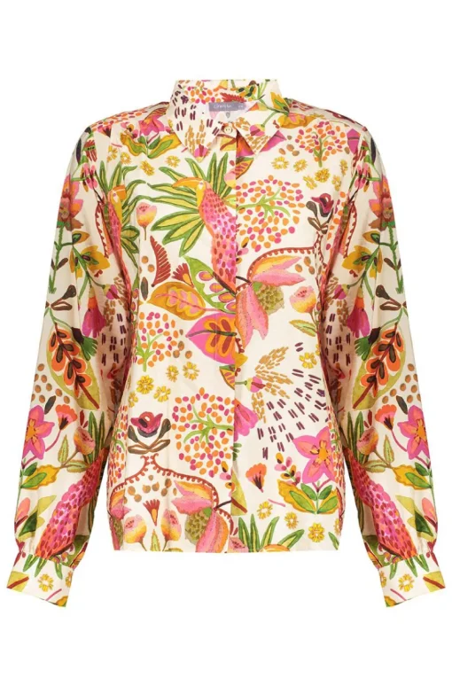 Geisha Jeans & Casuals|Blouses^Dames blouse lange mouw oranje