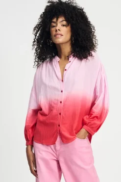 POM Amsterdam Jeans & Casuals|Blouses^Dames blouse lange mouw rood