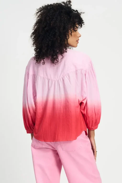 POM Amsterdam Jeans & Casuals|Blouses^Dames blouse lange mouw rood