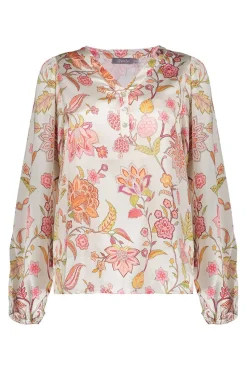 Geisha Jeans & Casuals|Blouses^Dames blouse lange mouw rose