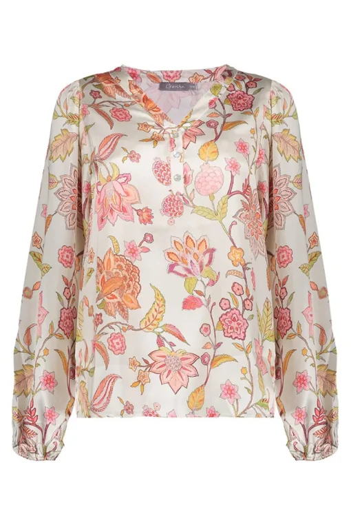 Geisha Jeans & Casuals|Blouses^Dames blouse lange mouw rose