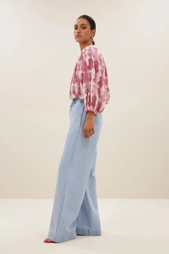 By Bar Jeans & Casuals|Blouses^Dames blouse lange mouw rose