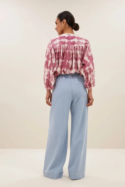By Bar Jeans & Casuals|Blouses^Dames blouse lange mouw rose