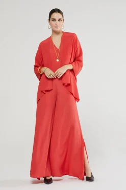 Otto d&qout;Ame Outlet^Dames blouse lange mouw rood