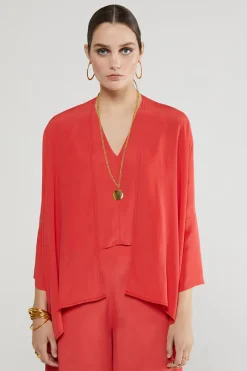 Otto d&qout;Ame Outlet^Dames blouse lange mouw rood
