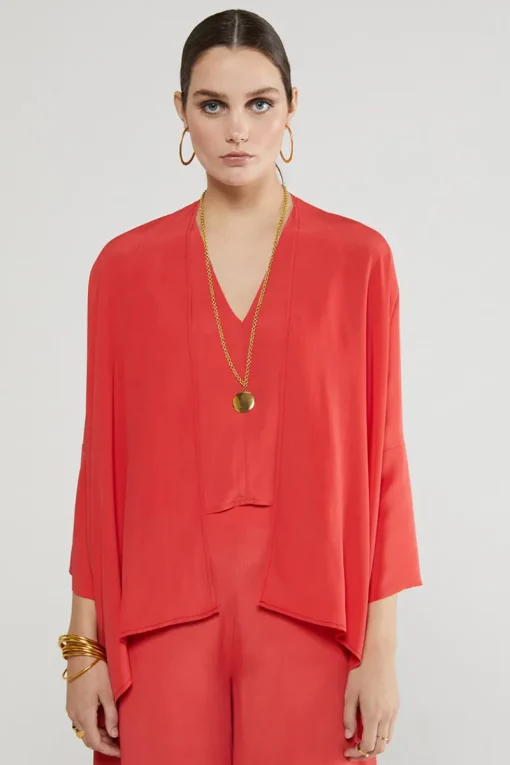 Otto d&qout;Ame Outlet^Dames blouse lange mouw rood