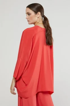 Otto d&qout;Ame Outlet^Dames blouse lange mouw rood
