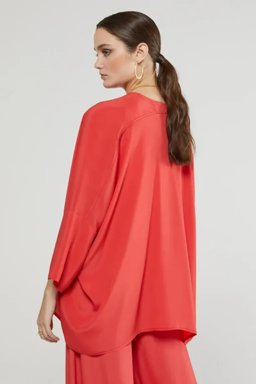Otto d&qout;Ame Outlet^Dames blouse lange mouw rood