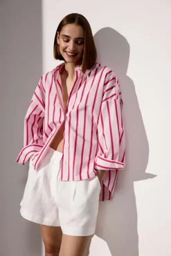 JcSophie Blouses^Dames blouse lange mouw rose