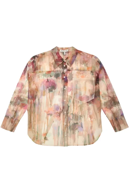 Munthe Designer|Blouses^Dames blouse lange mouw rose