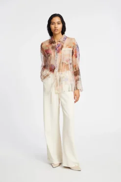 Munthe Designer|Blouses^Dames blouse lange mouw rose