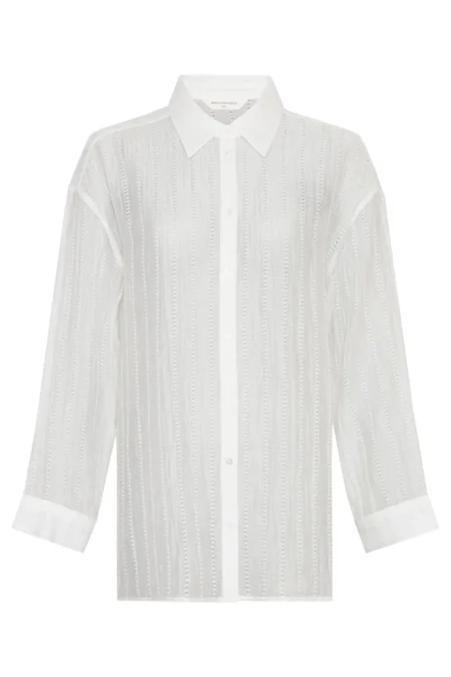 Msch Jeans & Casuals|Blouses^Dames blouse lange mouw wit