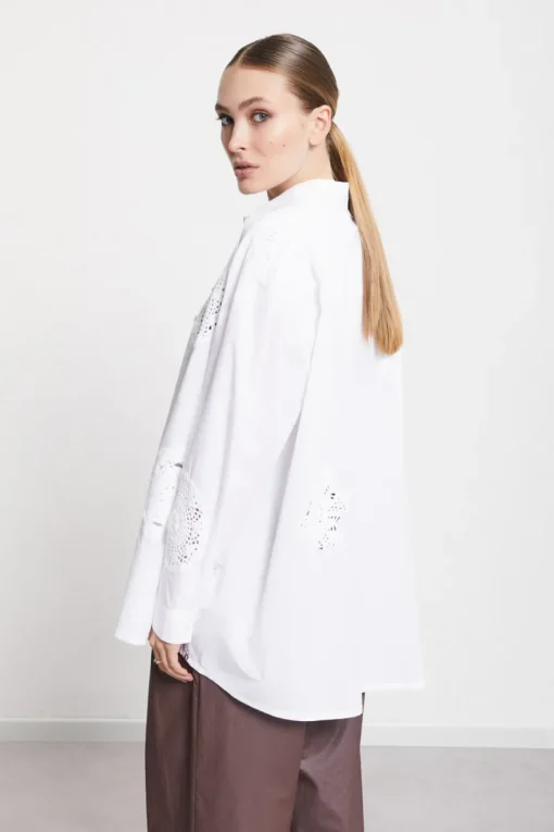 Otto d&qout;Ame Modern Classics|Blouses^Dames blouse lange mouw wit