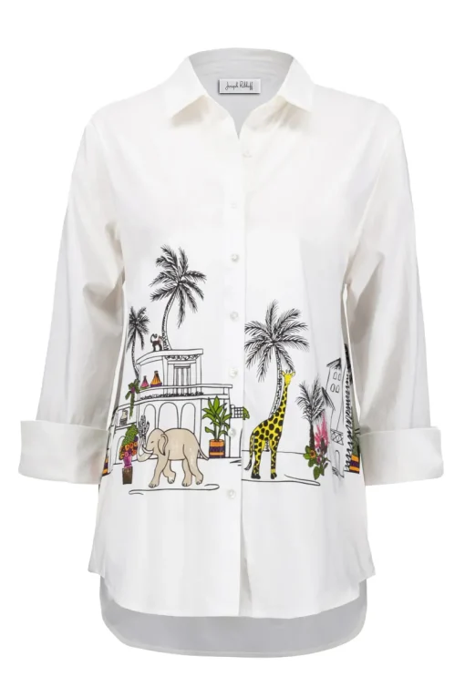 Joseph Ribkoff Festive|Blouses^Dames blouse lange mouw wit