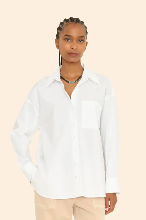 Xirena Designer|Blouses^Dames blouse lange mouw wit