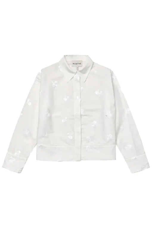Munthe Designer|Blouses^Dames blouse lange mouw wit