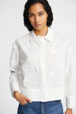 Munthe Designer|Blouses^Dames blouse lange mouw wit