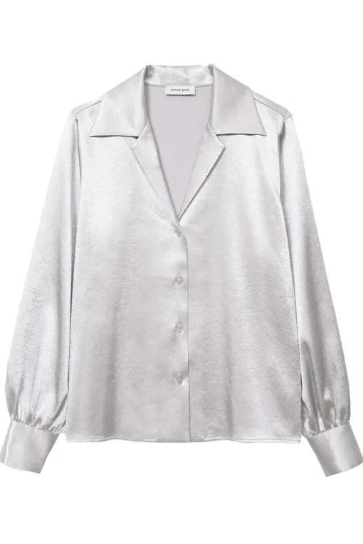 Anine Bing Outlet^Dames blouse lange mouw zilver