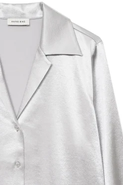 Anine Bing Outlet^Dames blouse lange mouw zilver