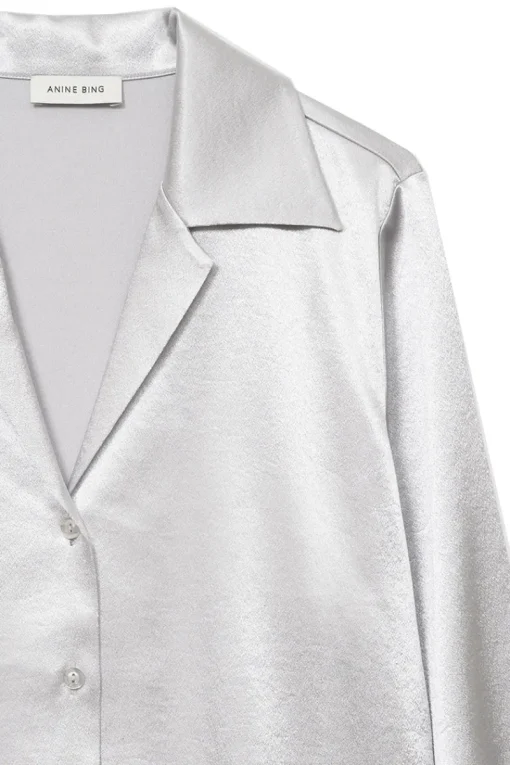 Anine Bing Outlet^Dames blouse lange mouw zilver