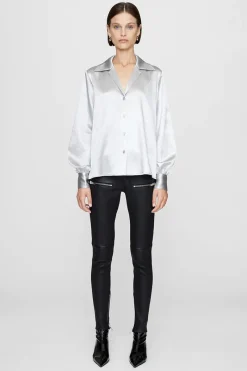 Anine Bing Outlet^Dames blouse lange mouw zilver