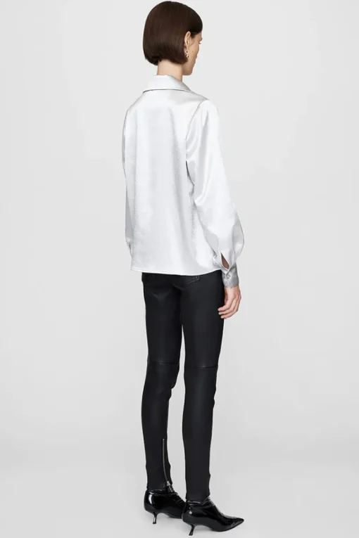 Anine Bing Outlet^Dames blouse lange mouw zilver