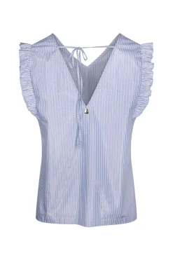 Green ICE Blouses^Dames blouse mouwloos blauw